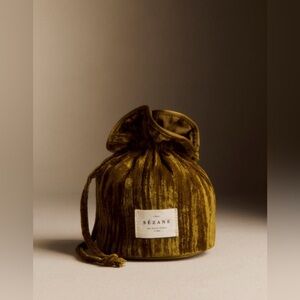 Sezane Embossed Velvet Pouch